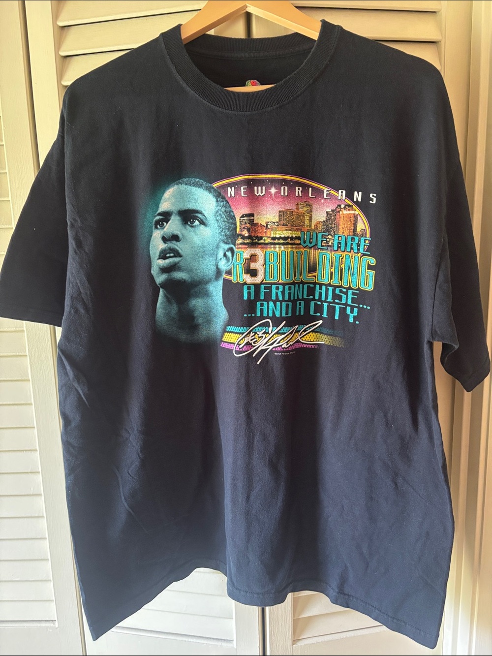 RARE Chris Paul Hornets Graphic T-Shirt XL R3 Building 2008 Fanatics